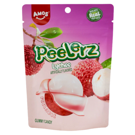 Amos Peelerz Gummy Lychee Candy 12X65G dimarkcash&carry