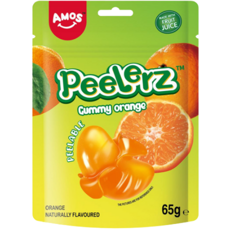 Amos Peelerz Gummy ( Halal ) Orange 12x65g dimarkcash&carry