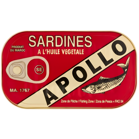 Apollo Sardines In Vegetable Oil 50X125G dimarkcash&carry