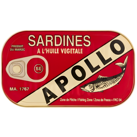 Apollo Sardines In Vegetable Oil 50X125G dimarkcash&carry