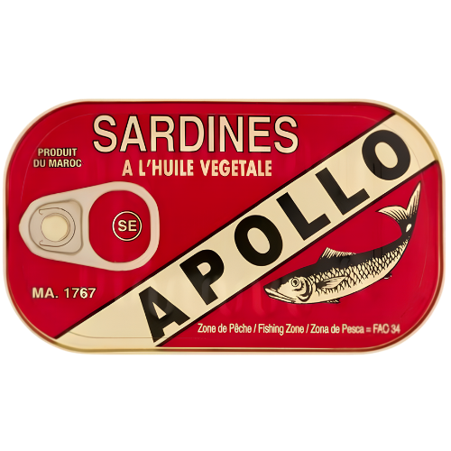 Apollo Sardines In Vegetable Oil 50X125G dimarkcash&carry