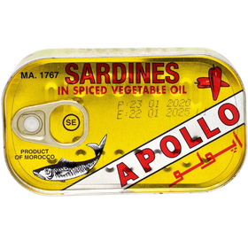 Apollo Sardines In Spicy Oil 50X125G dimarkcash&carry