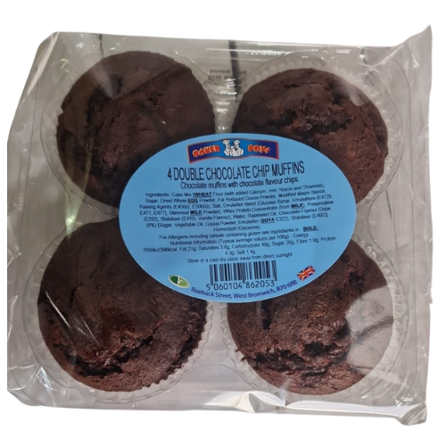 Baker Boys 4 Double Chocolate Muffin Cakes dimarkcash&carry