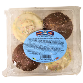 Baker Boys 4 Mixed Iced Muffin Cakes dimarkcash&carry