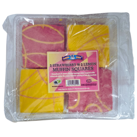 Baker Boys 2 Strawberry & 2 Lemon Muffin Square Cakes dimarkcash&carry