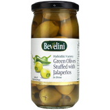 Bevelini Green Olives With Jalapeno 6x360g