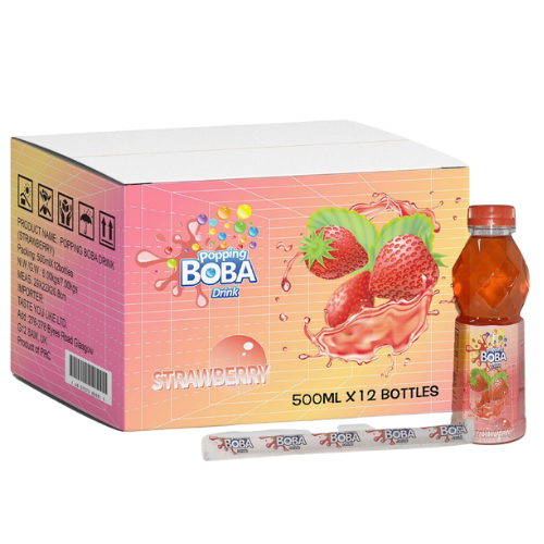 Boba Popping Drink *Strawberry* 12x500ml dimarkcash&carry