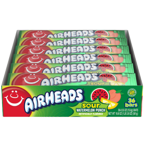 Airheads Sour Watermelon Punch 36x15.6g (0.55oz) dimarkcash&carry