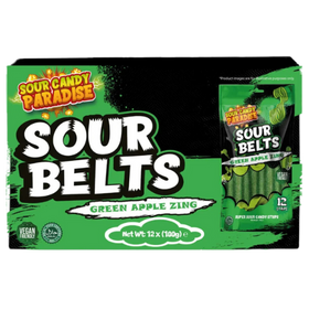 Sour Belts Green Apple 12X100G dimarkcash&carry