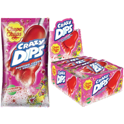 Chupa Chups Crazy Dips Strawberry Erdbeer 24X14G dimarkcash&carry