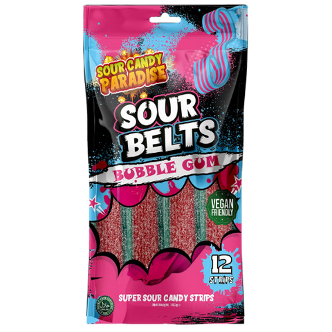 Sour Belts Bubblegum 12X100G dimarkcash&carry