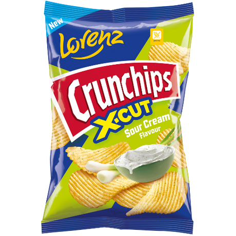Lorenz Crunchips X-Cut Sour Cream 12X130G dimarkcash&carry