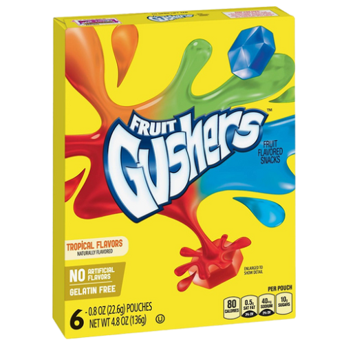 Fruit Gushers Tropical Flavors 10X4.8Oz(136G)
