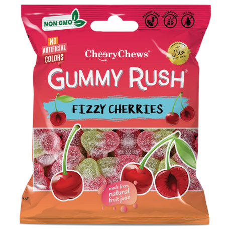 Gummy Rush Fizzy Cherries 12X90G dimarkcash&carry