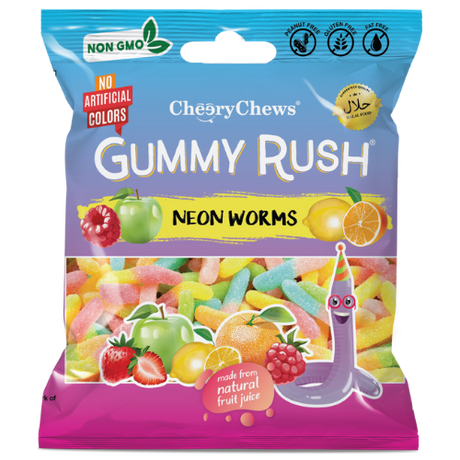 Gummy Rush Neon Worms 12X90G dimarkcash&carry