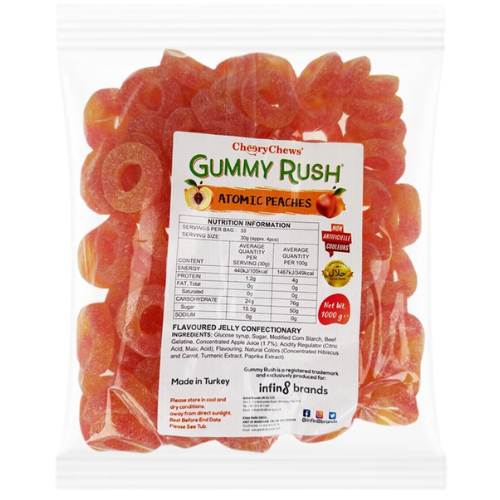 Gummy Rush Atomic Peach 12X1Kg dimarkcash&carry