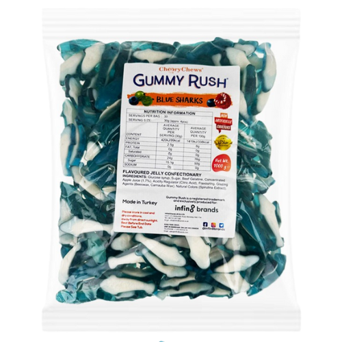 Gummy Rush Blue Shark12X1Kg dimarkcash&carry