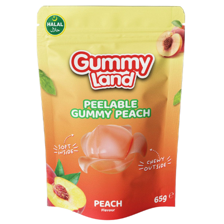 Gummy Land Peelable Gummy Peach (Halal) 12X65G dimarkcash&carry
