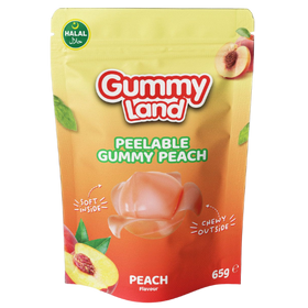 Gummy Land Peelable Gummy Peach (Halal) 12X65G dimarkcash&carry