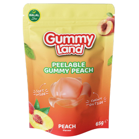Gummy Land Peelable Gummy Peach (Halal) 12X65G dimarkcash&carry