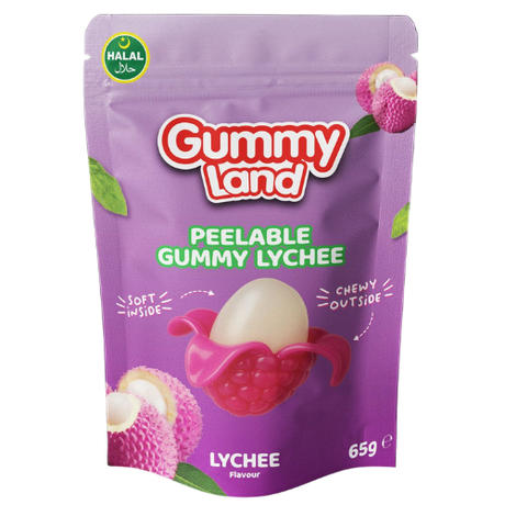 Gummy Land Peelable Gummy Lychee (Halal) 12X65G dimarkcash&carry