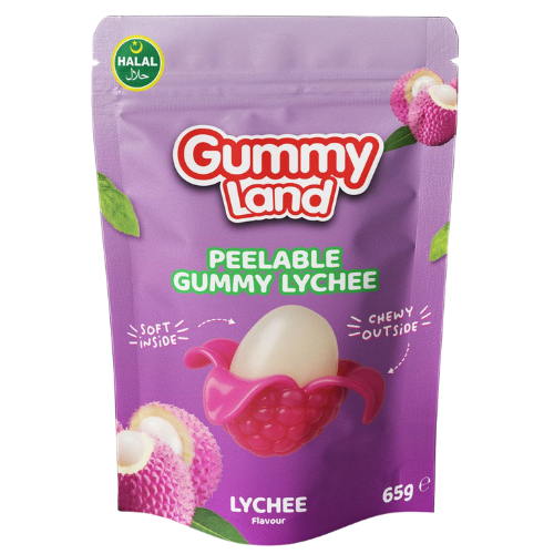 Gummy Land Peelable Gummy Lychee (Halal) 12X65G dimarkcash&carry