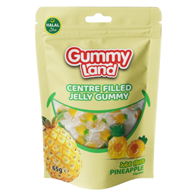 Gummyland Centre Filled Jelly Pineapple (Halal) 12X65G dimarkcash&carry