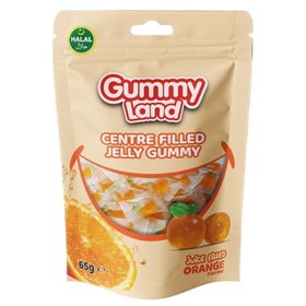 Gummyland Centre Filled Jelly Orange (Halal) 12X65G dimarkcash&carry