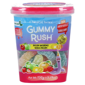 Gummy Rush Tubs Neon Worms 12X150G dimarkcash&carry