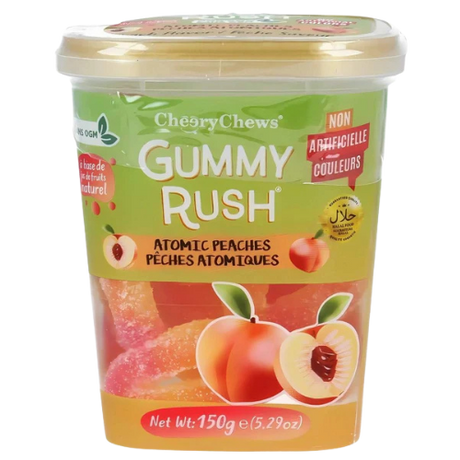 Gummy Rush Tubs Atomic Peach 12X150G dimarkcash&carry