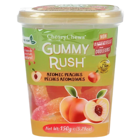Gummy Rush Tubs Atomic Peach 12X150G dimarkcash&carry