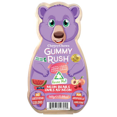 Gummy Rush Bear Tubs Neon Bears 24X160G dimarkcash&carry