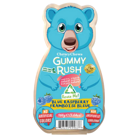 Gummy Rush Bear Tubs Blue Raspberry 24X160G dimarkcash&carry