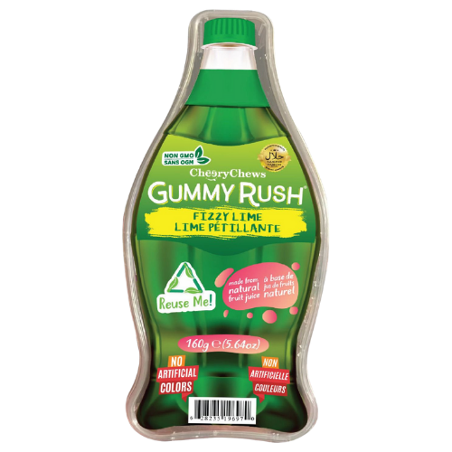 Gummy Rush Bottles Fizzy Lime 24X160G dimarkcash&carry