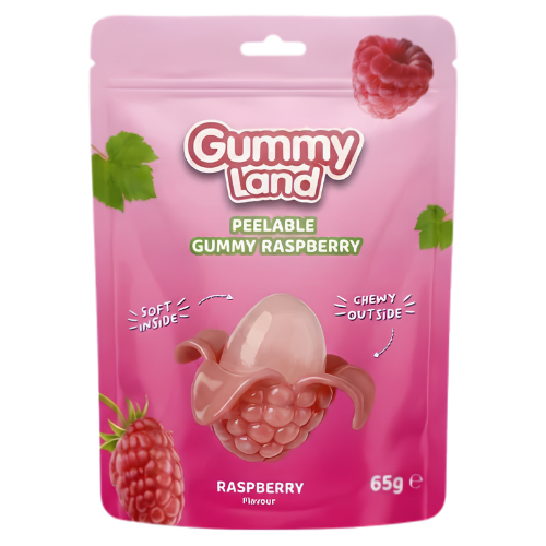 Gummy Land Peelable Gummy Raspberry (Halal) 12X65g dimarkcash&carry