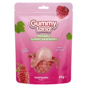 Gummy Land Peelable Gummy Raspberry (Halal) 12X65g dimarkcash&carry