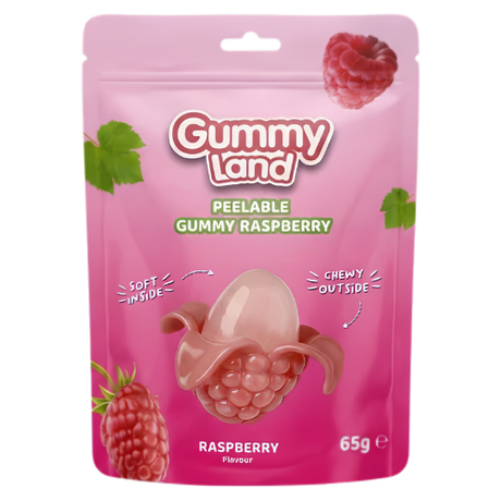 Gummy Land Peelable Gummy Raspberry (Halal) 12X65g dimarkcash&carry