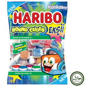 Haribo Halal Sound Cubes (Eksi) 24X80G dimarkcash&carry