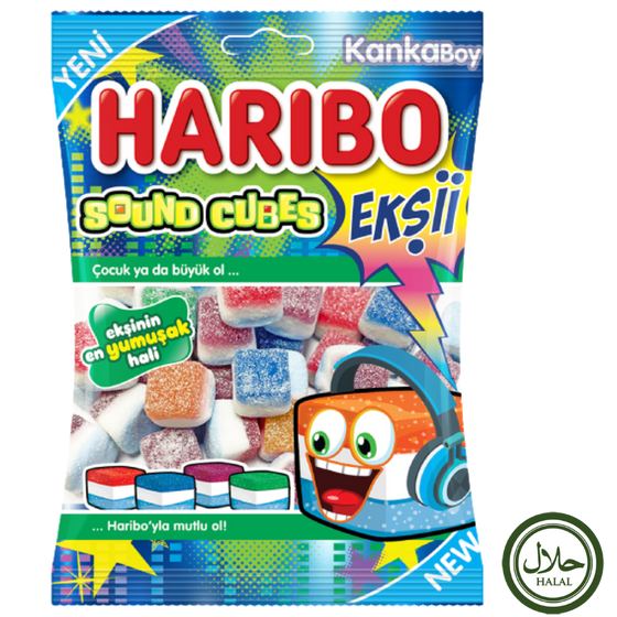 Haribo Halal Sound Cubes (Eksi) 24X80G dimarkcash&carry