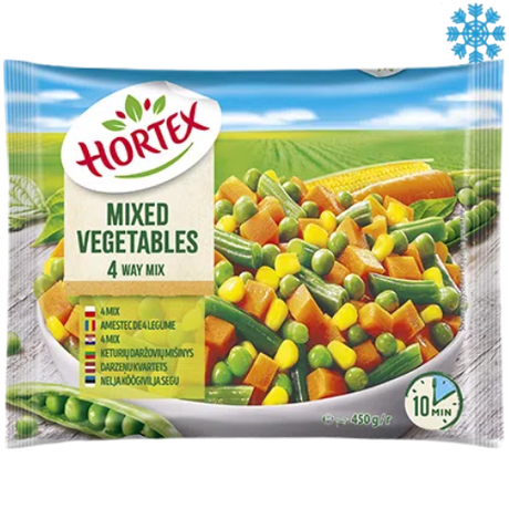 Hortex 4 Way Mix (Mixed Vegetables) 14X450G- Collection Only Frozen Product dimarkcash&carry