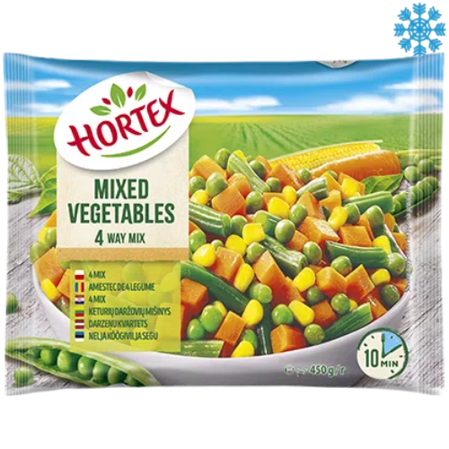 Hortex 4 Way Mix (Mixed Vegetables) 14X450G- Collection Only Frozen Product dimarkcash&carry