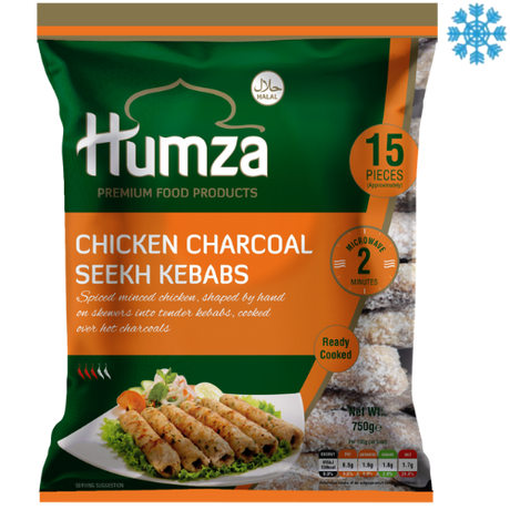 Humza Chicken Charcoal Kebab 8X750G (15 Pieces) - Collection Only Frozen Product dimarkcash&carry