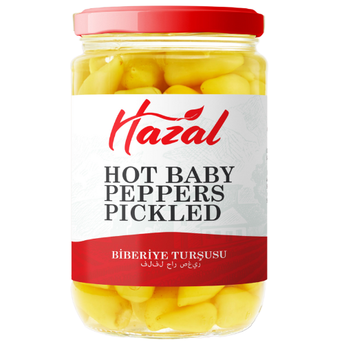 Hazal Hot Baby Pepper Pickles (Biberiye) 6x720cc