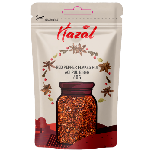 Hazal (527) Red Pepper Flakes Hot 8X60G dimarkcash&carry