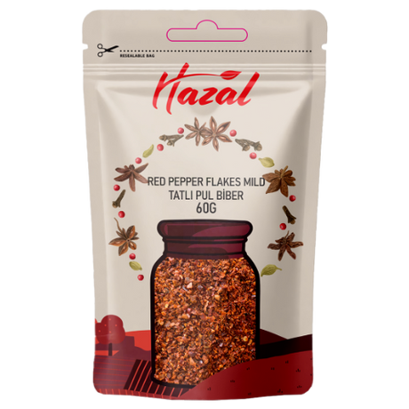 Hazal (528) Red Pepper Flakes Mild 8X60G dimarkcash&carry