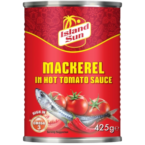 Island Sun Canned Mackerel In Tomato Sauce 12X425G dimarkcash&carry