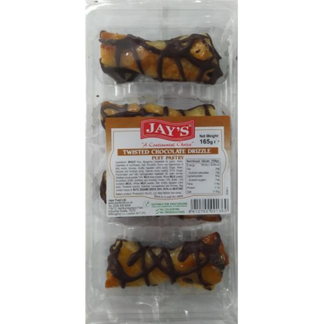 Jays Twisted Choc Drizzle Puff Pastry 4 Pck 15x165g dimarkcash&carry