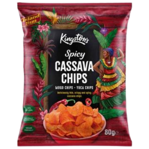 Kingston'S Cassava Chips Spicy 24X80G dimarkcash&carry
