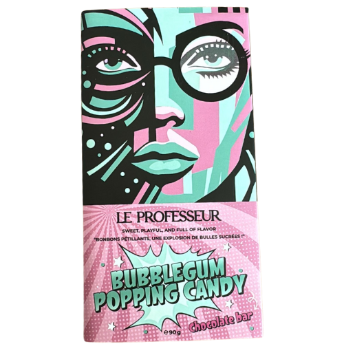 Le Professeur Bubblegum Popping Candy Chocolate Bar 12X90G dimarkcash&carry