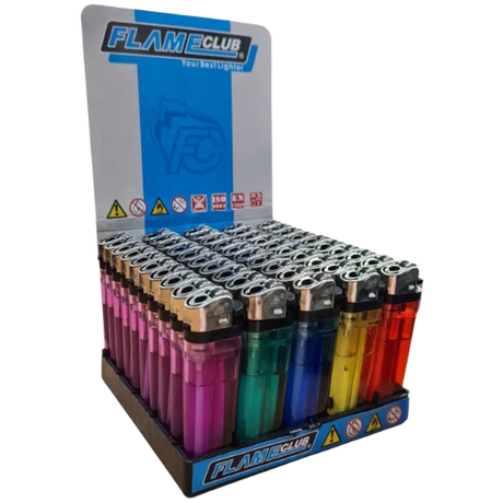 Flameclub Transparent Lighters 50Pack dimarkcash&carry
